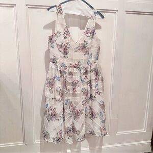 Anthropologie Sz 12 Maeve Lattice Floral Dress